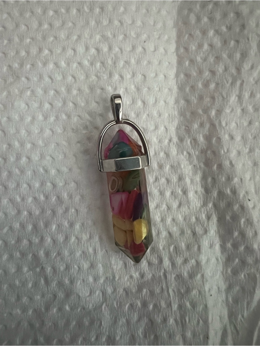 Multi-Color Resin Crystal Point Pendant - Women Jewelry